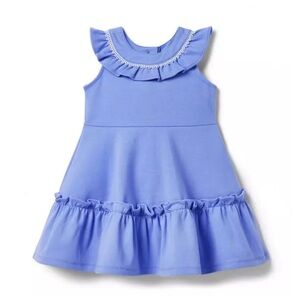 New Janie and Jack Girls 6 Circle Trim Ruffle Ponte Dress Periwinkle Lavander